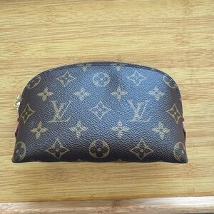 ✨ Louis Vuitton Monogram Cosmetic Pouch PM Brown Canvas Makeup, Dustbag and Box